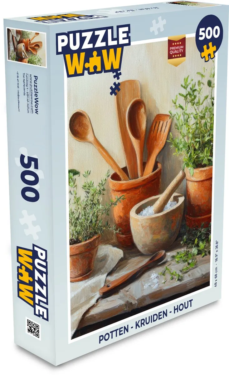PuzzleWow Kruiden Houten Legpuzzel 500 Stuks - Stilleven