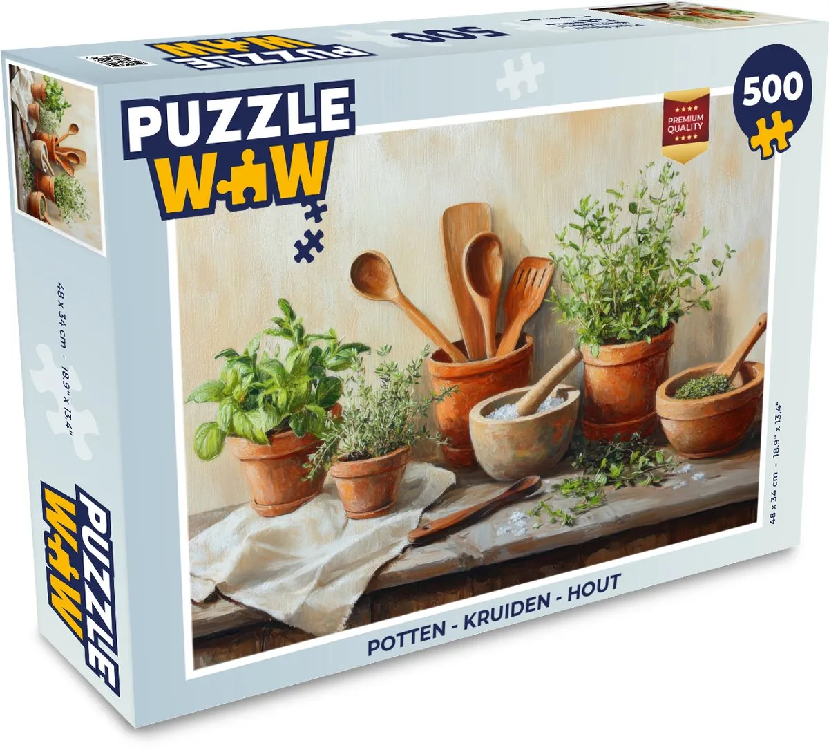 PuzzleWow Kruiden Houten Legpuzzel 500 Stuks - Stilleven