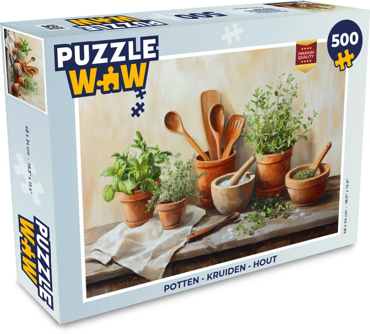 PuzzleWow Kruiden Houten Legpuzzel 500 Stuks