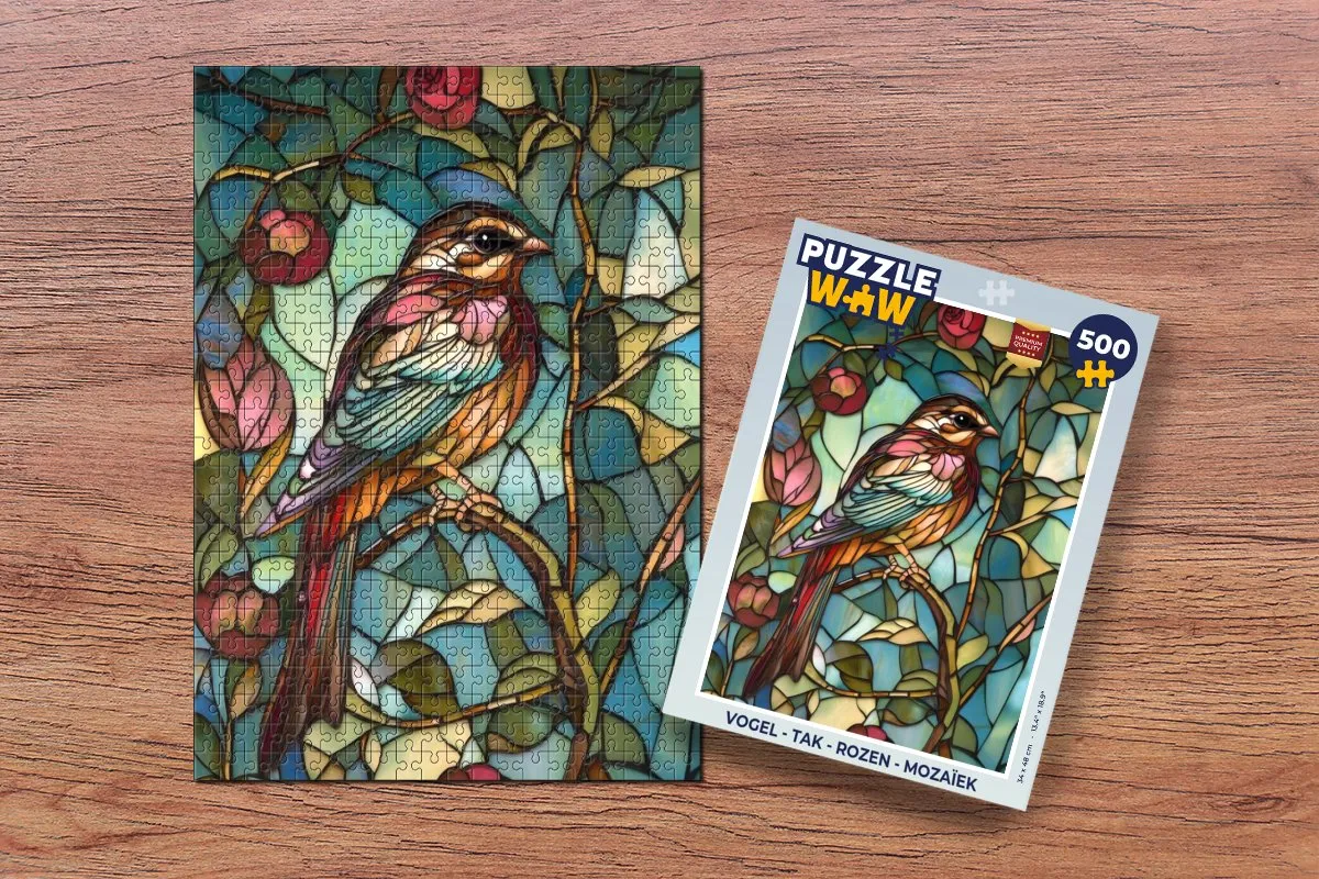 PuzzleWow Vogel Tak Mozaïek Legpuzzel 500 Stuks