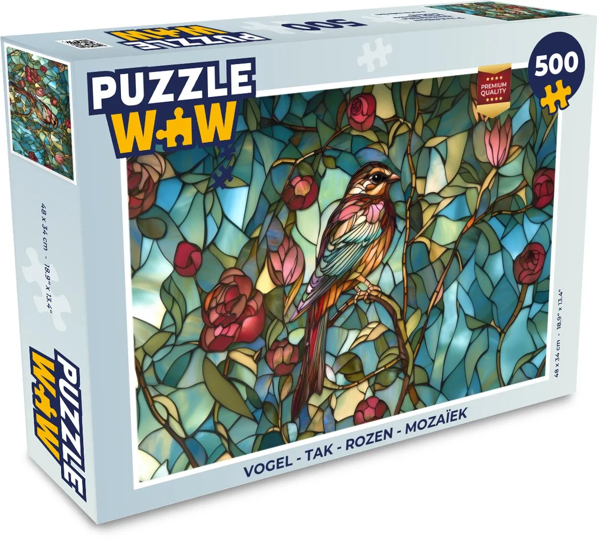 PuzzleWow Vogel Tak Mozaïek Legpuzzel 500 Stuks