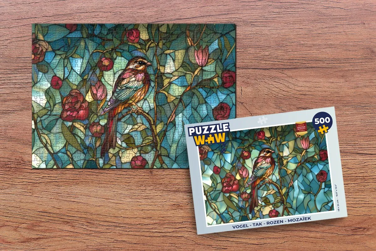 PuzzleWow Vogel Tak Mozaïek Legpuzzel 500 Stuks