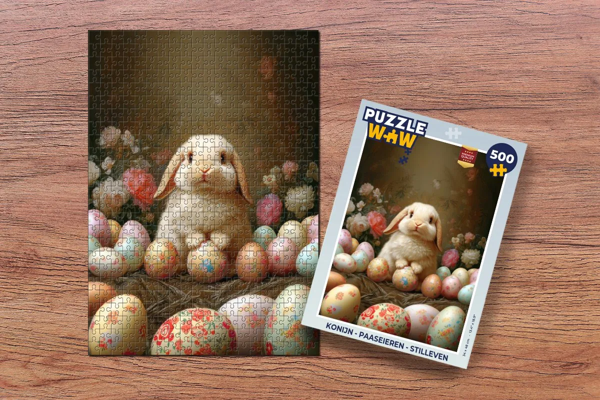 PuzzleWow Konijn Paaseieren Legpuzzel 500 Stuks - MPN 8721172700537