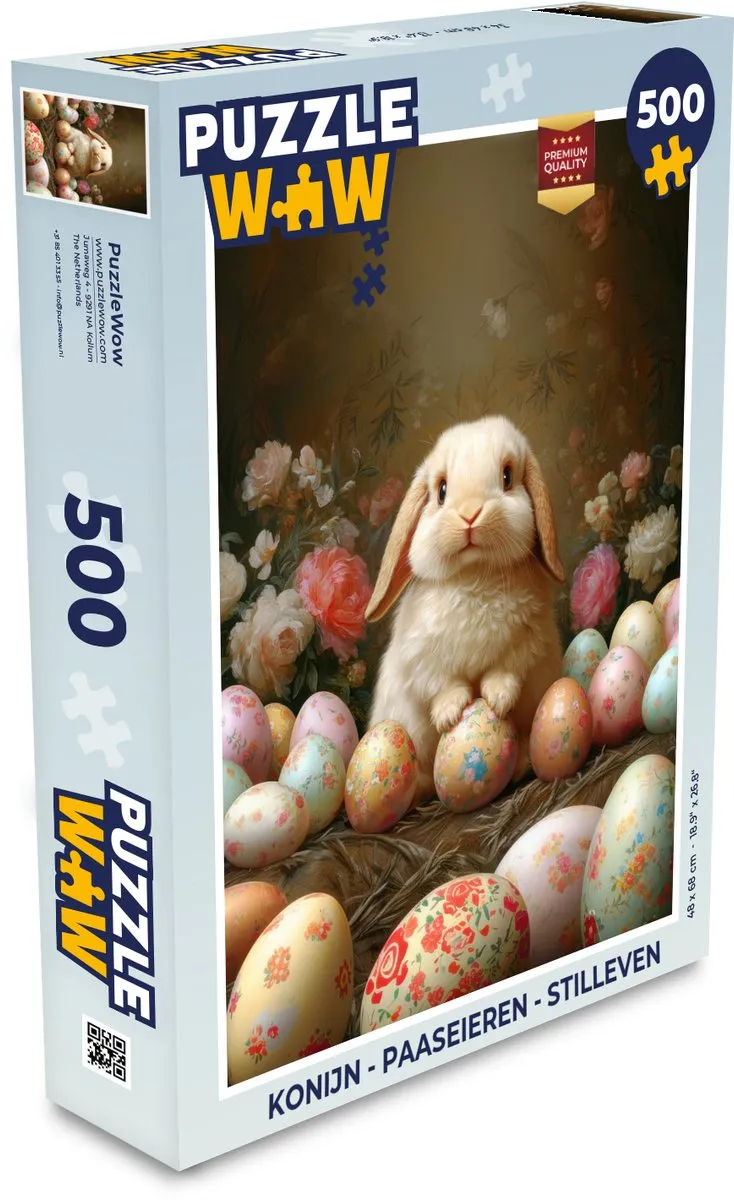 PuzzleWow Konijn Paaseieren Legpuzzel 500 Stuks