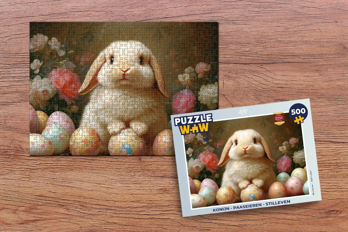 PuzzleWow Konijn Paaseieren Legpuzzel 500 Stuks - MPN 8721172700537