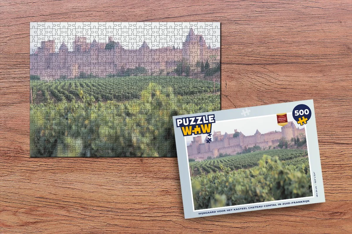 PuzzleWow Carcassonne Wijn Kasteel Legpuzzel 500 Stuks - Multicolor