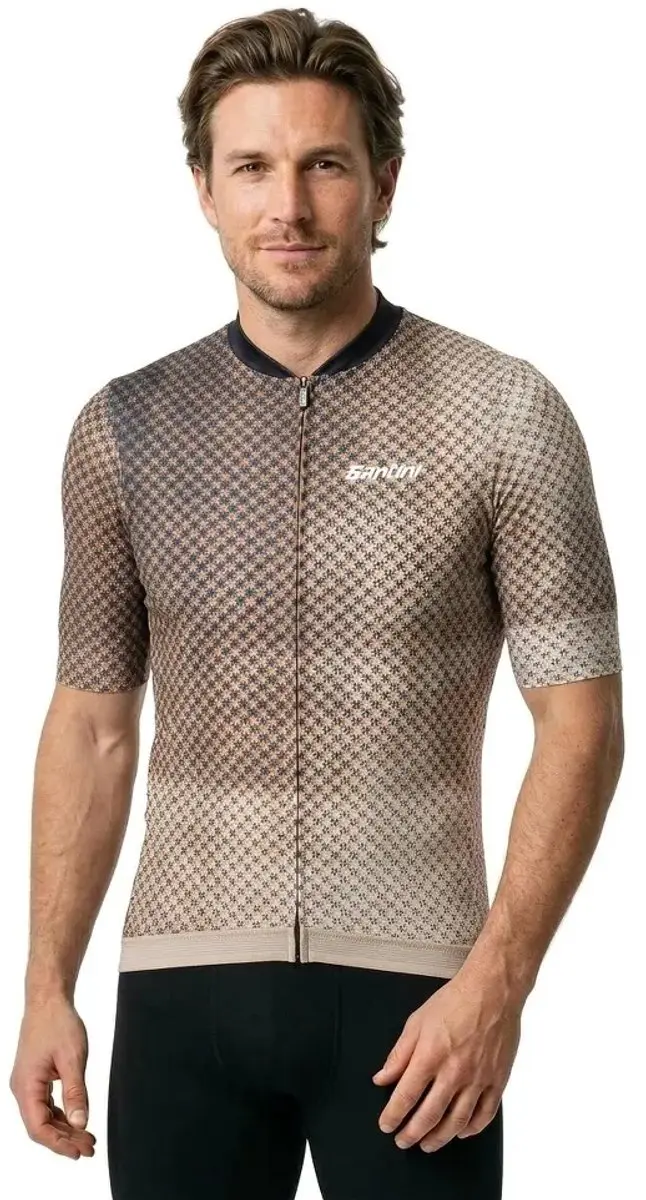 Santini Paws Forma Korte Mouw Wielertrui Beige XS Man