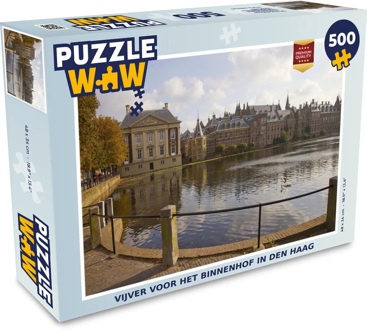 PuzzleWow Legpuzzel Vijver Binnenhof Den Haag 500 Stuks
