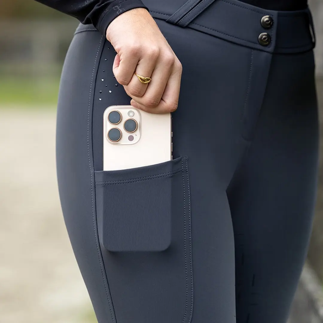QHP Livora Full Grip Paardrijbroek 34 - Grijs