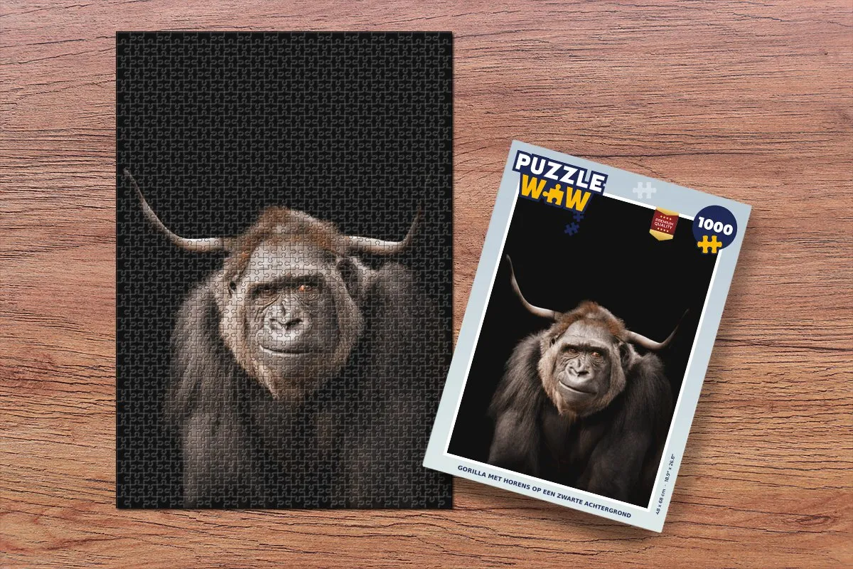 PuzzleWow Gorilla Legpuzzel 1000 Stuks - Multicolor