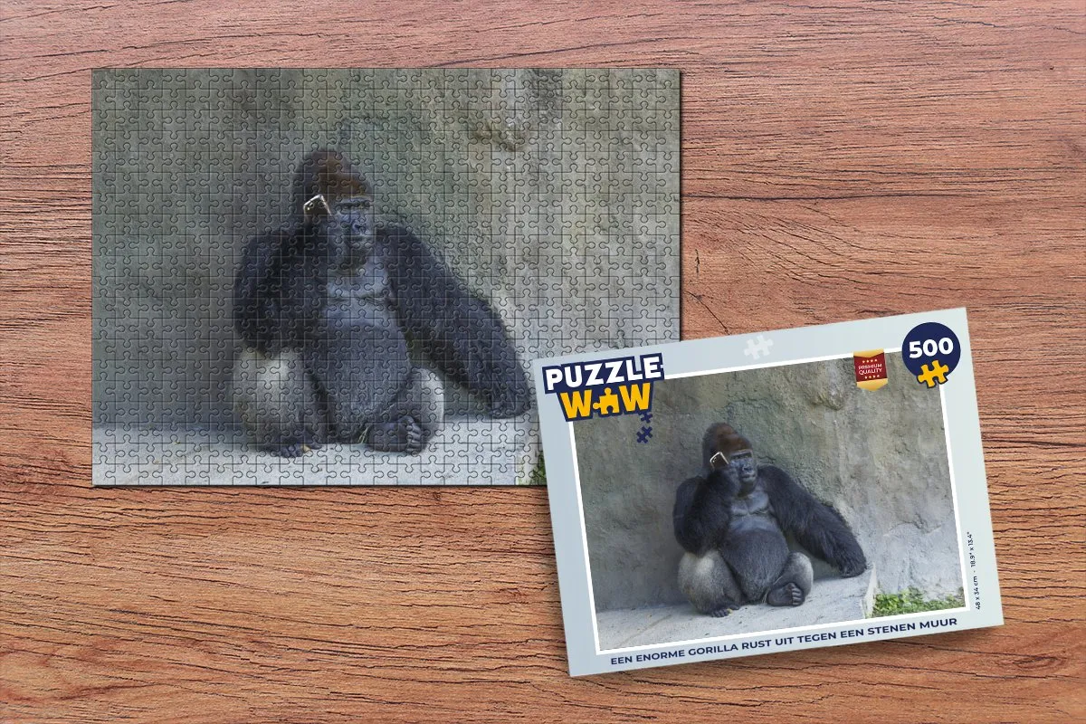 PuzzleWow Legpuzzel 500 Stuks - Gorilla Multicolor