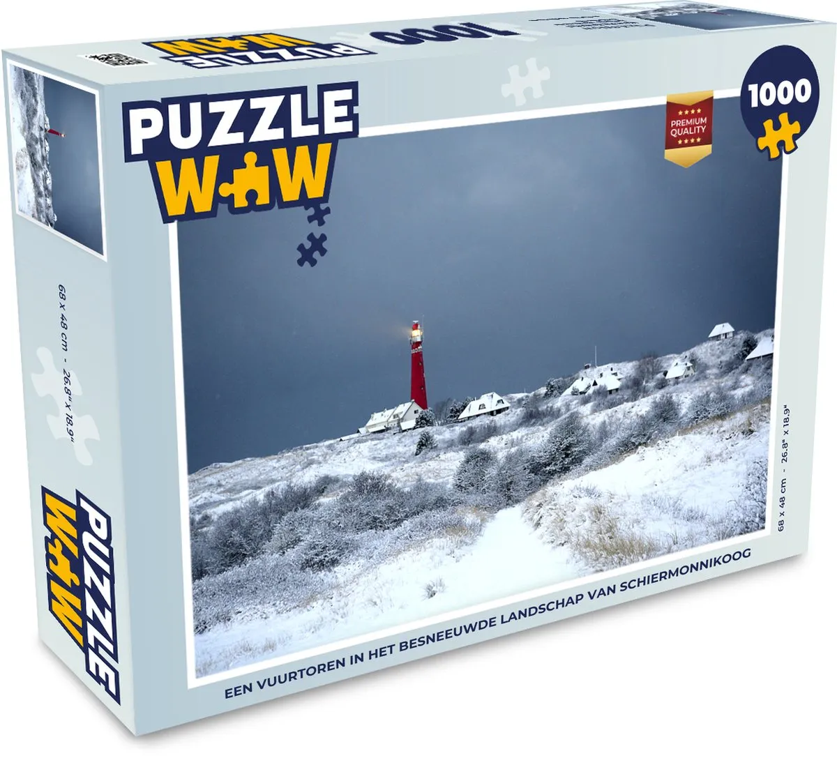 PuzzleWow Legpuzzel 1000 Stuks - Schiermonnikoog Vuurtoren Multicolor