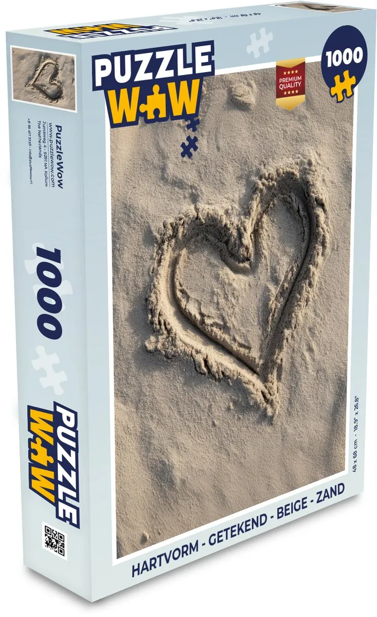 PuzzleWow Hartvorm Legpuzzel 1000 Stuks