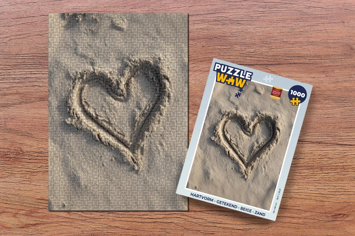 PuzzleWow Hartvorm Legpuzzel 1000 Stuks - Zand