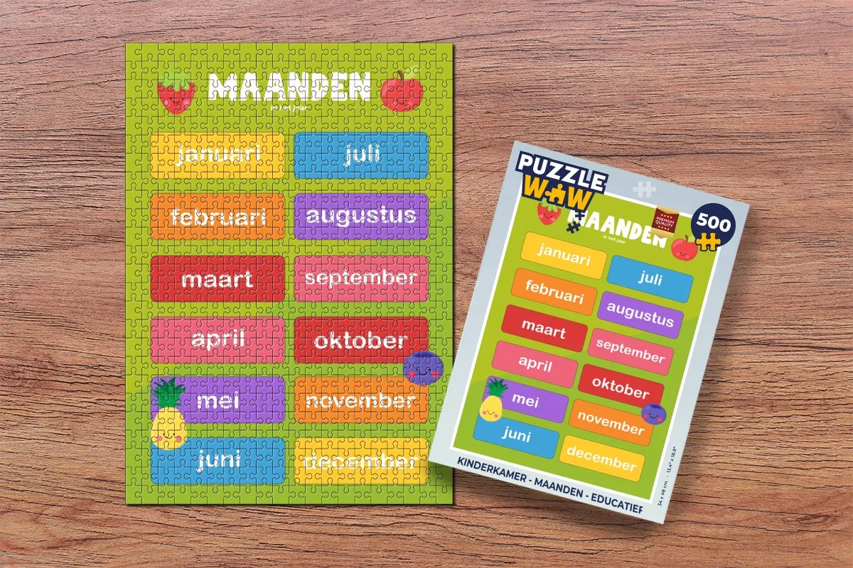 PuzzleWow Maanden Puzzel 500 Stuks - Multicolor
