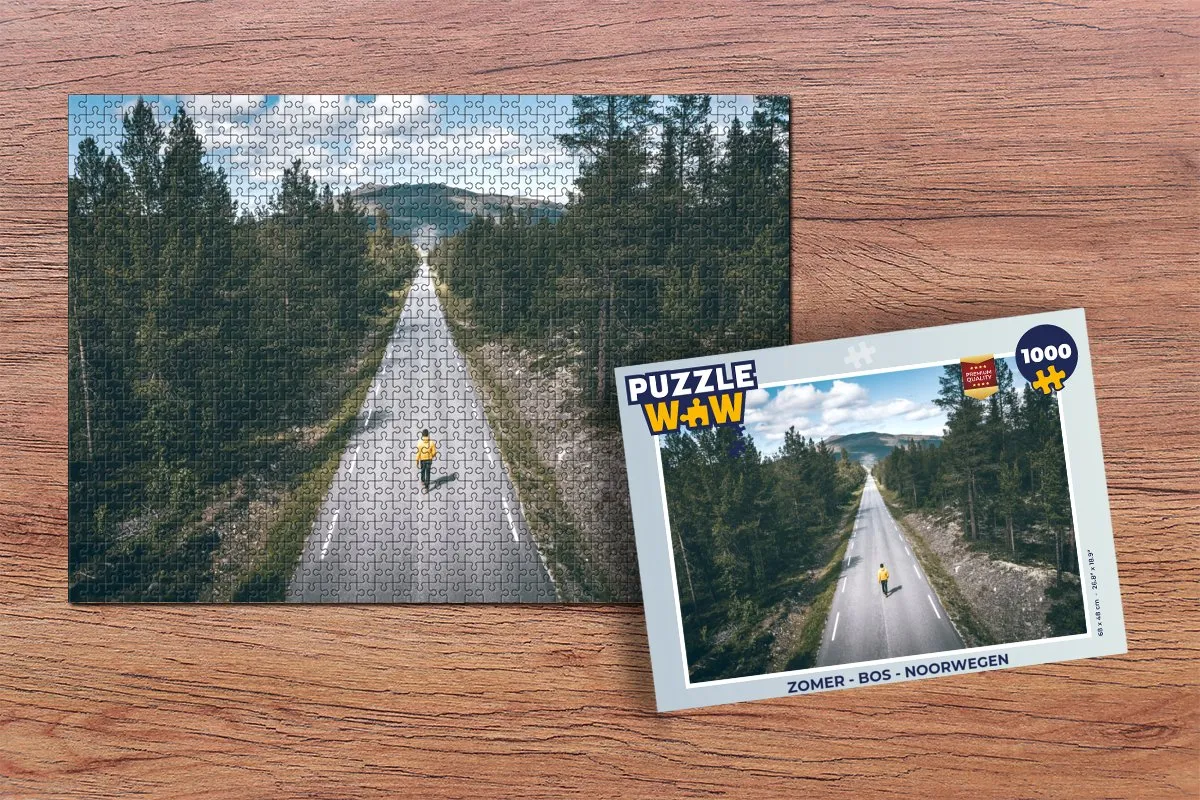 PuzzleWow Legpuzzel Zomer Bos Noorwegen 1000 Stuks - Multicolor