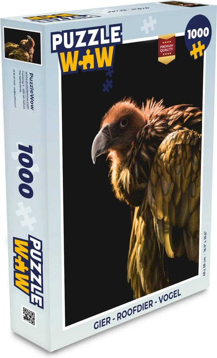 PuzzleWow Roofdier Vogel Legpuzzel 1000 Stuks