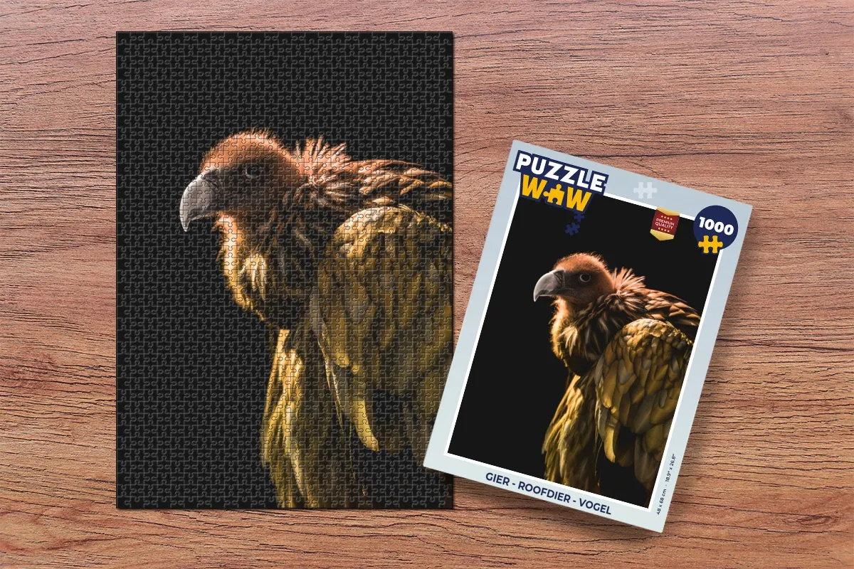 PuzzleWow Roofdier Vogel Legpuzzel 1000 Stuks - Multicolor