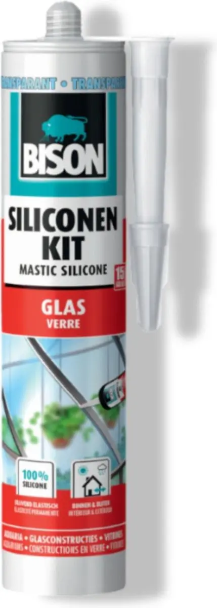 Bison Siliconenkit Glas 300ml - Transparant