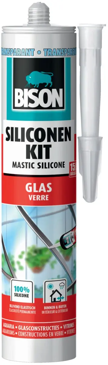 Bison Siliconenkit Glas 300ml - Transparant