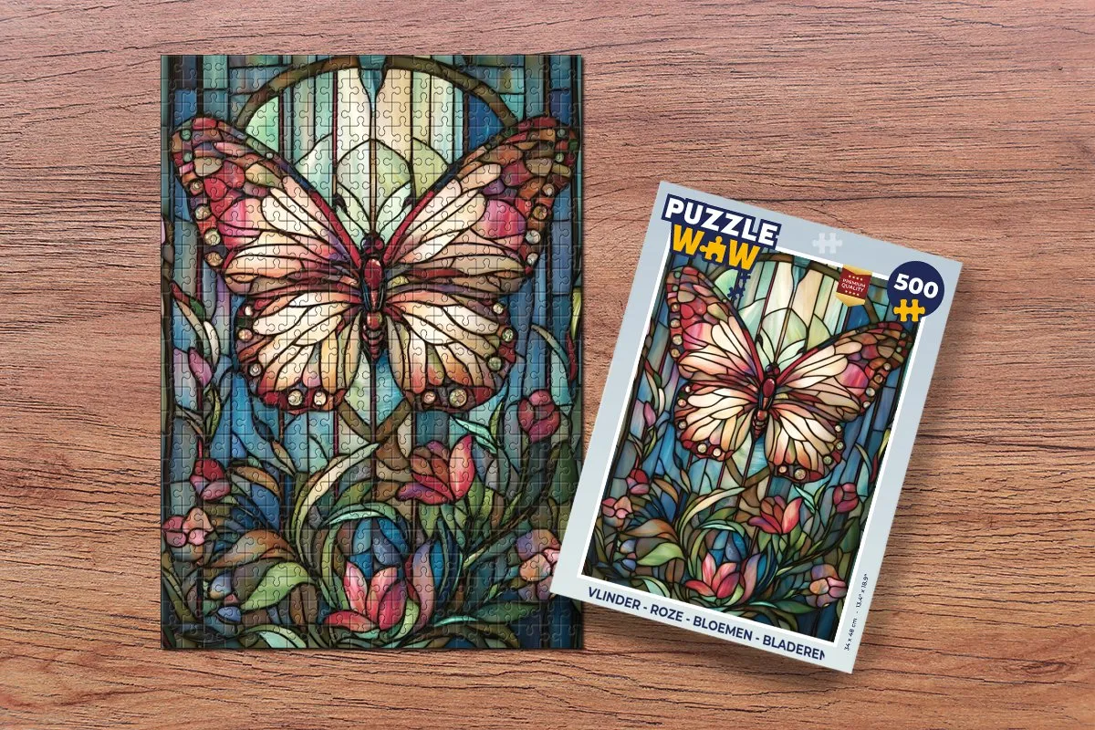 PuzzleWow Vlinder Mozaïek Legpuzzel 500 Stuks - MPN 8721374604565
