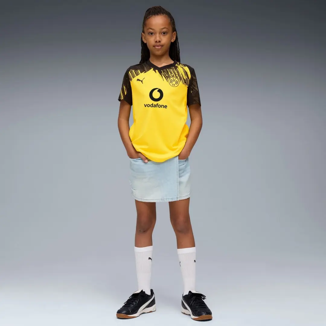 PUMA BVB Thuis shirt Replica Jr 140 - Geel/Zwart - afbeelding 6 van 6