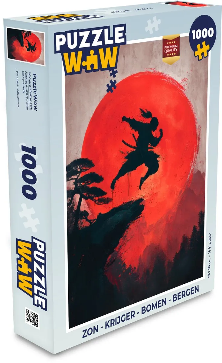 PuzzleWow Legpuzzel Zon - Krijger - Landschap 1000 Stuks
