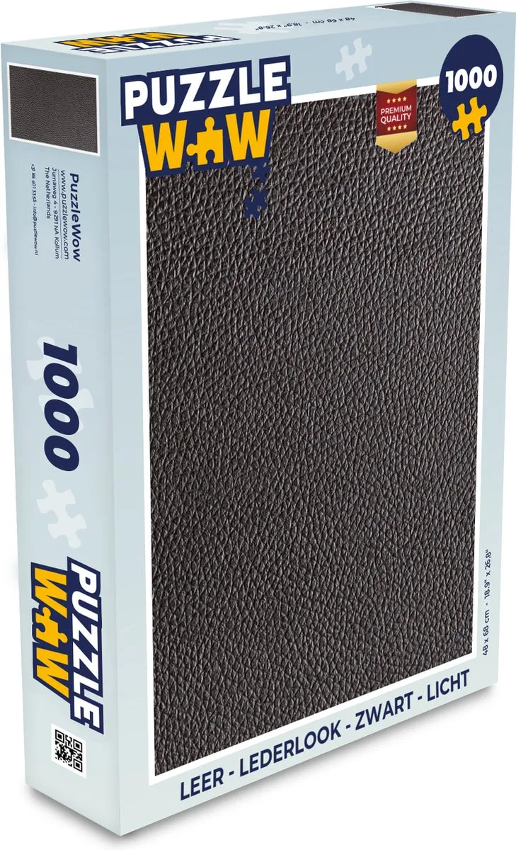PuzzleWow Legpuzzel 1000 Stuks - Lederlook Multicolor