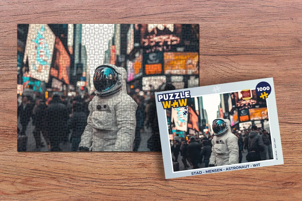 PuzzleWow Stad - Mensen - Astronaut Puzzel 1000 Stuks - Wit
