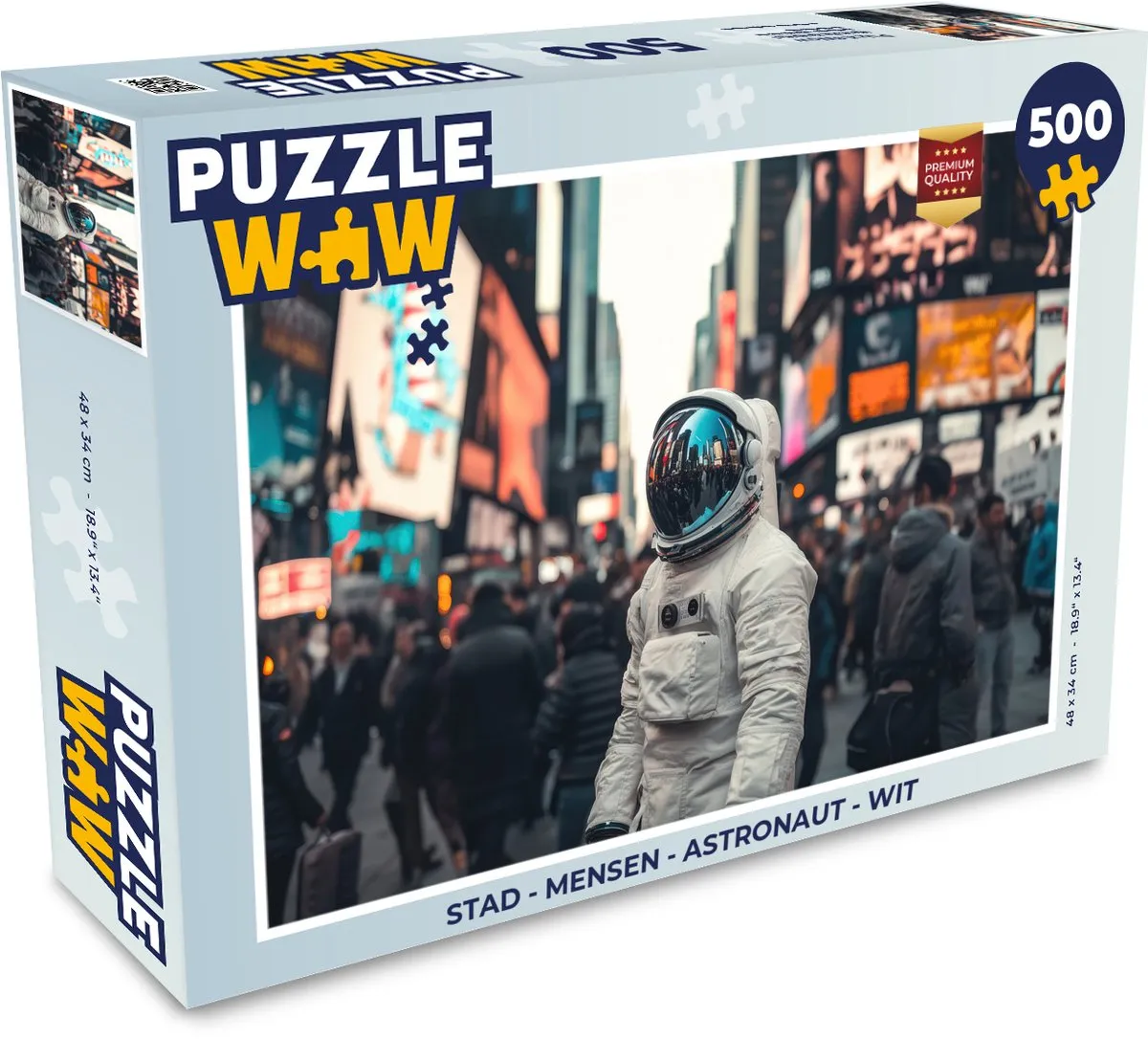 PuzzleWow Stad - Mensen - Astronaut Puzzel 1000 Stuks - Wit