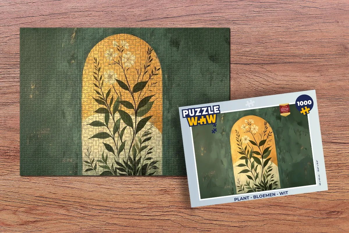 PuzzleWow Planten - Bloemen Legpuzzel 1000 Stuks - Wit
