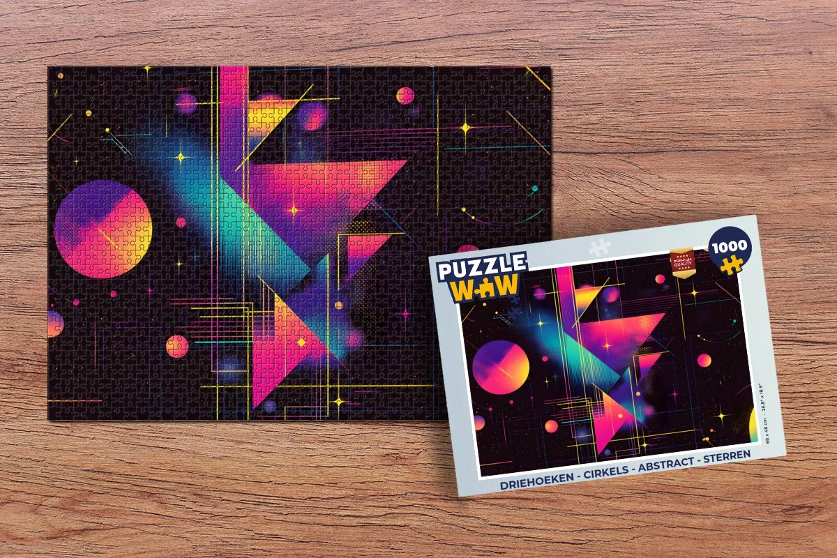 PuzzleWow Abstract Legpuzzel 1000 Stuks - Driehoeken/Cirkels