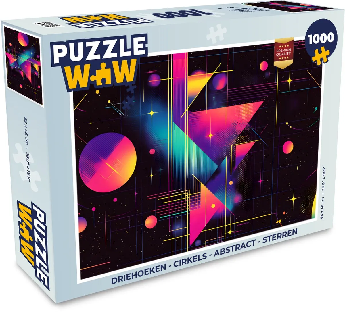 PuzzleWow Abstract Legpuzzel 1000 Stuks - Driehoeken/Cirkels