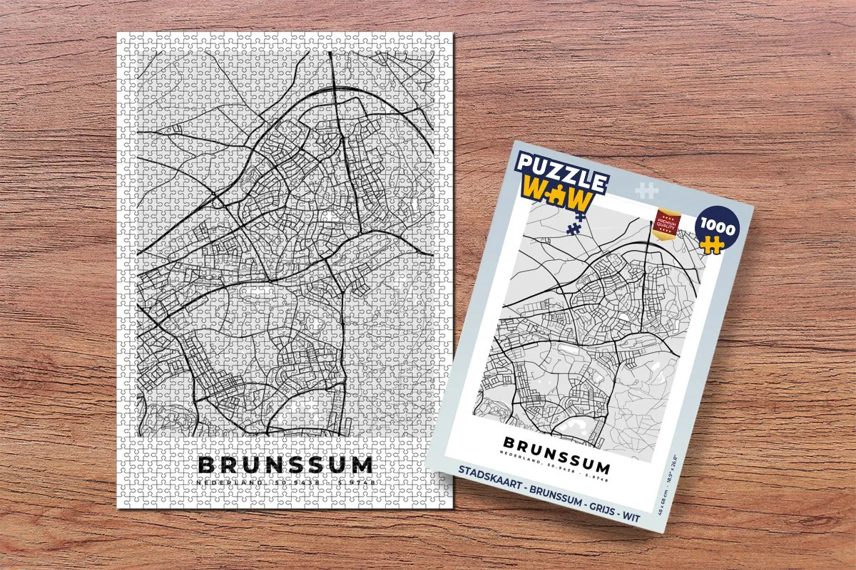 PuzzleWow Stadskaart Brunssum Legpuzzel 1000 Stuks - Multicolor