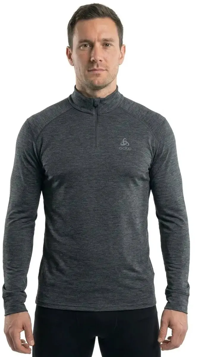 ODLO Men's ACTIVE WARM ECO Half-Zip Turtleneck Base Layer Top