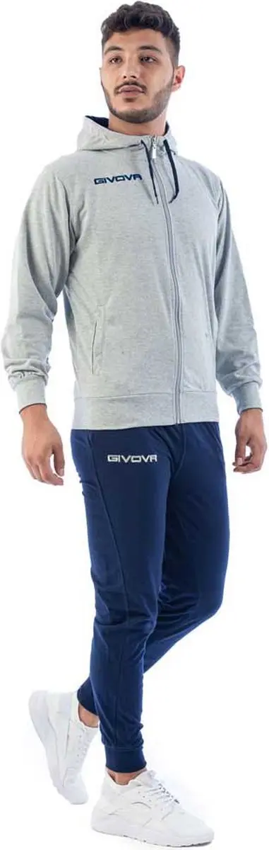 Givova King Cotone Terry Trainingspak - Blauw/Grijs XS 10-12 jaar - afbeelding 3 van 5