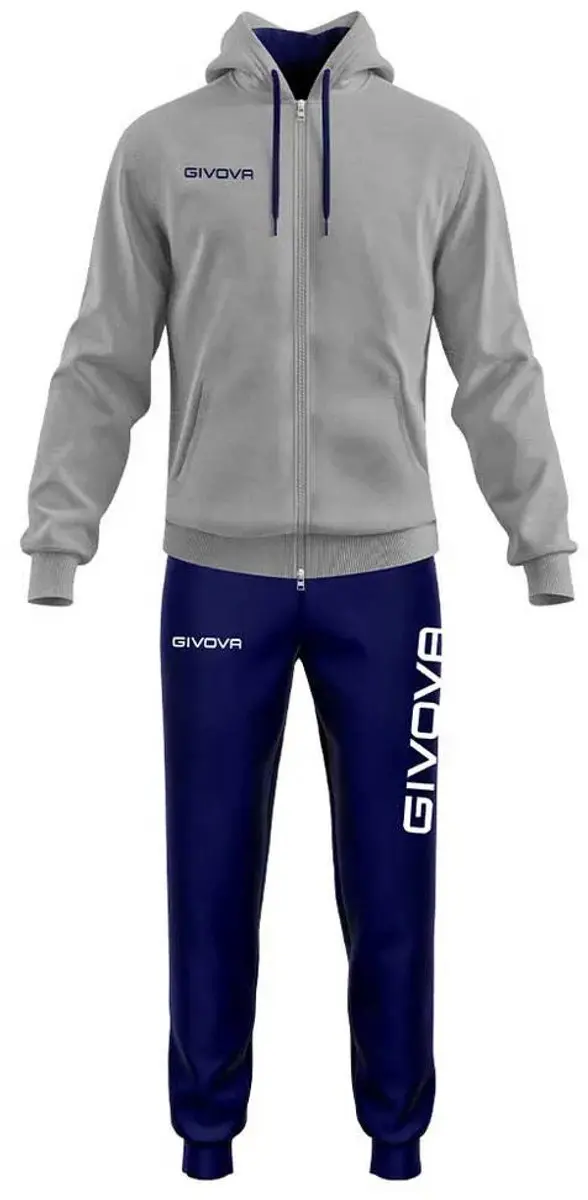Givova King Cotone Terry Trainingspak - Blauw/Grijs XS 10-12 jaar - afbeelding 5 van 5