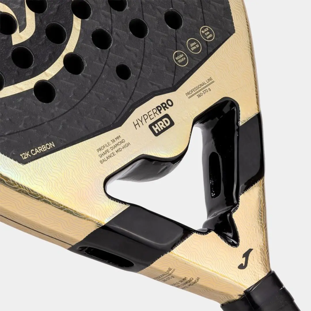 Joma Hyper Pro HRD Padelracket - L2 - Zwart/Goud - afbeelding 6 van 6