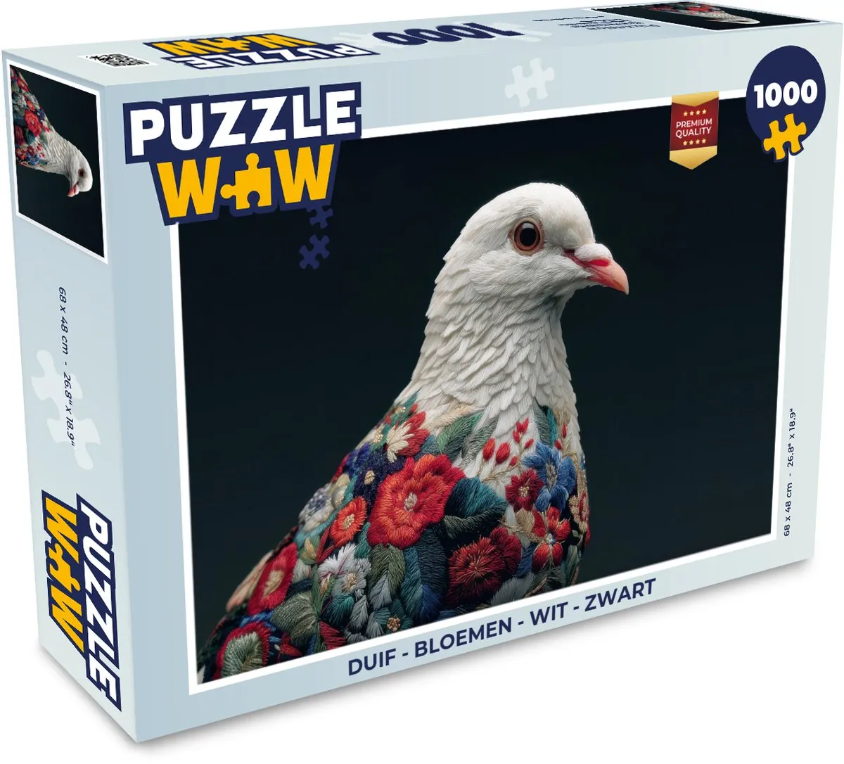 PuzzleWow Duif Bloemen Legpuzzel 1000 Stuks
