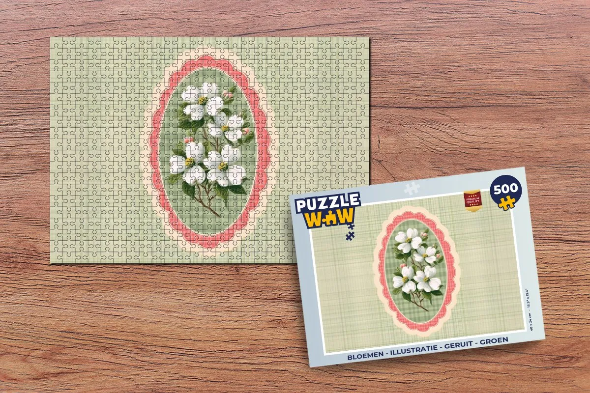 PuzzleWow Bloemen Geruit Legpuzzel 500 Stuks - MPN 8721374596563