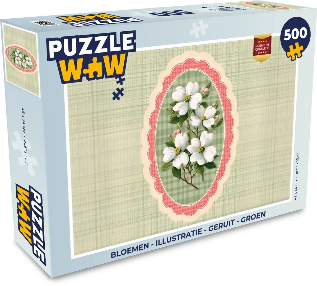 PuzzleWow Bloemen Geruit Legpuzzel 500 Stuks