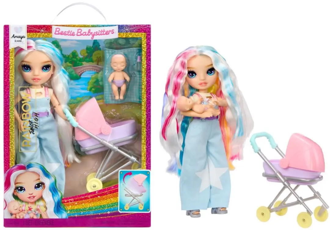 Van der Meulen Rainbow High Jr Bestie Babysitters Amaya Raine