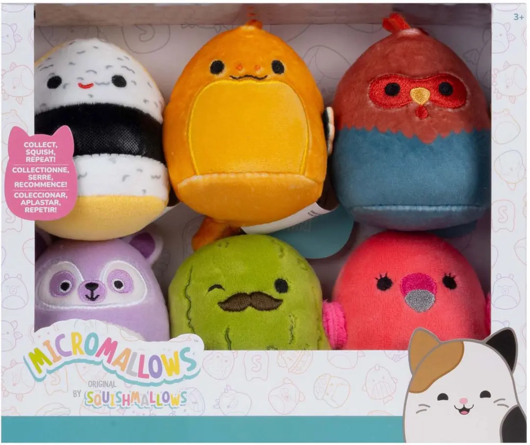 Squishmallows 6-Pack Pluche Knuffels