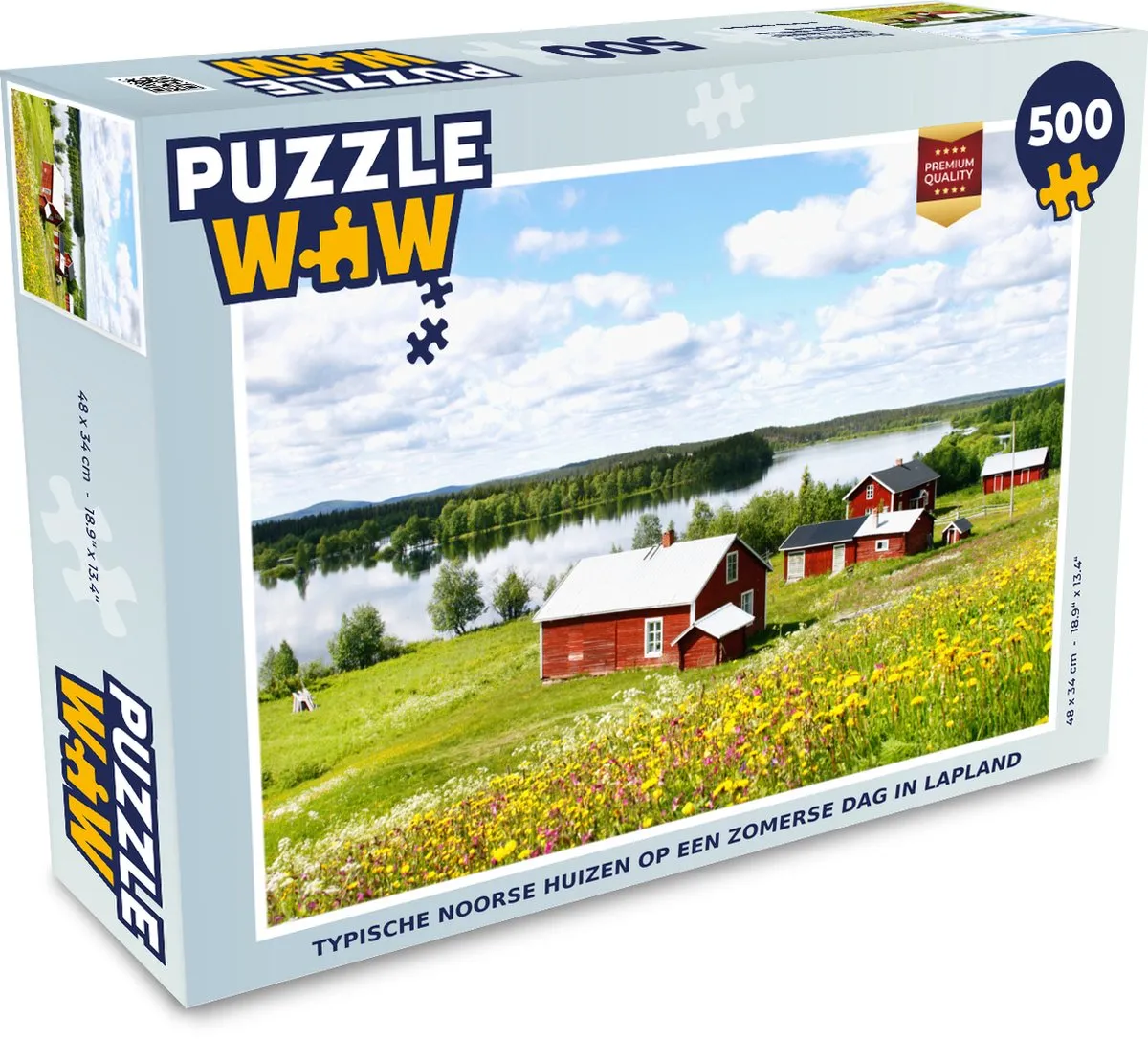 PuzzleWow Legpuzzel Typische Noorse Huizen 500 Stuks