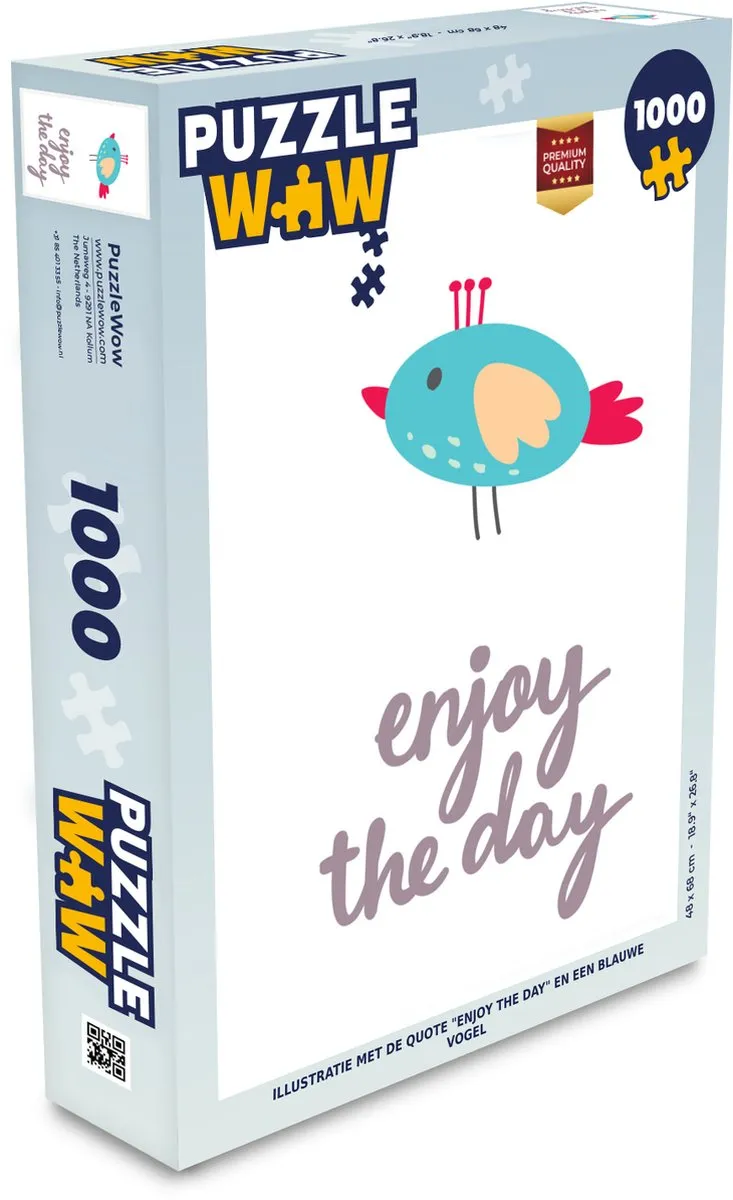 PuzzleWow Legpuzzel 1000 Stuks - Enjoy the day - Multicolor