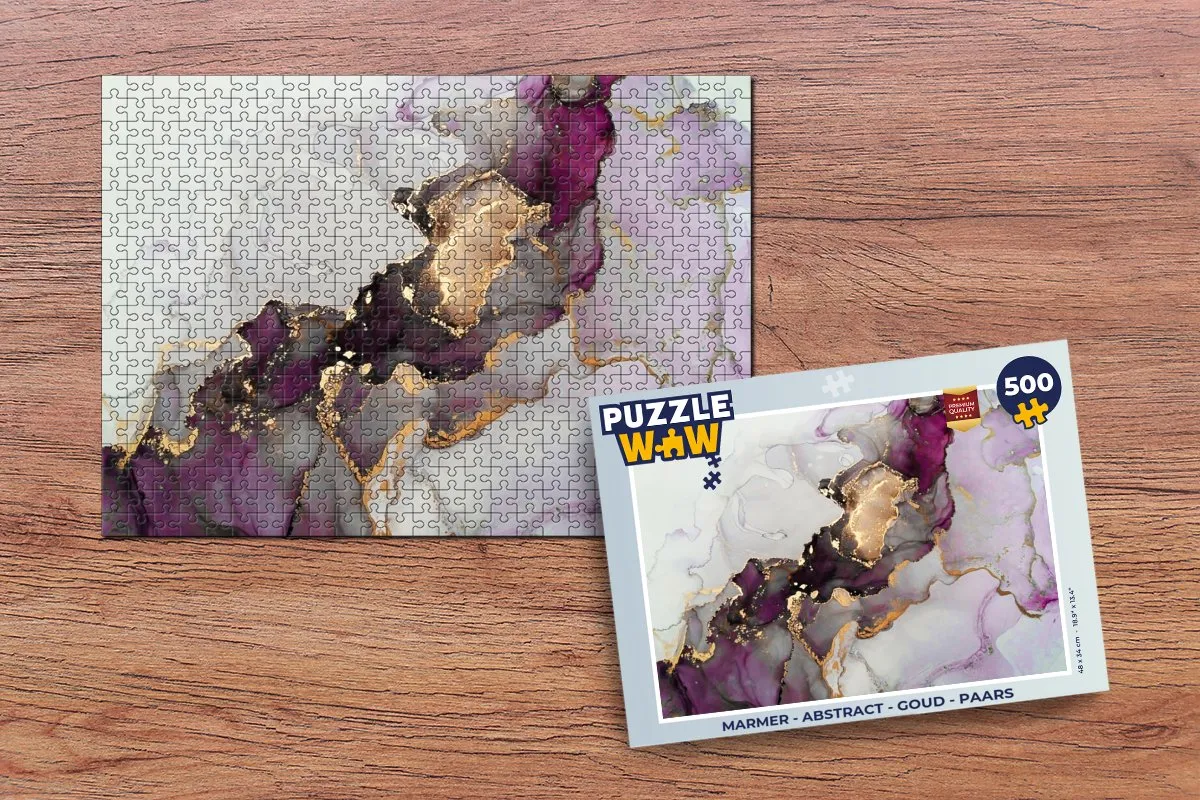PuzzleWow Abstract Marmer Legpuzzel 500 Stuks - Multicolor