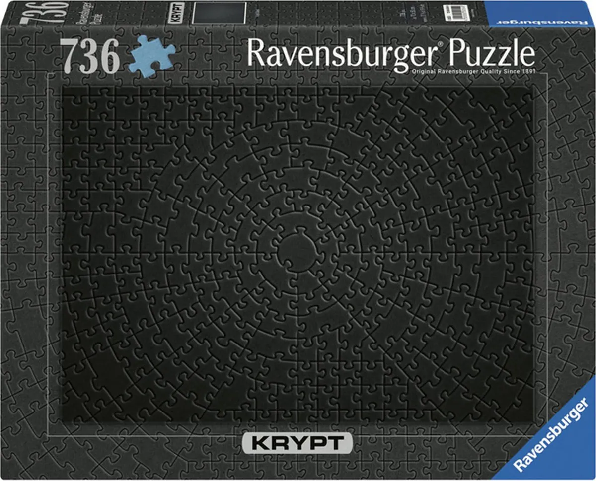 Ravensburger Krypt Puzzel 736 Stuks - Zwart