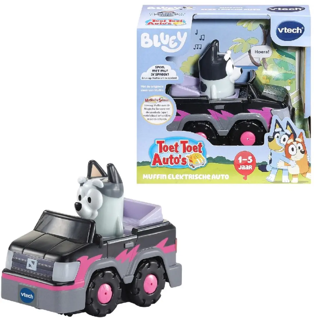 VTech Toet Toet Auto's Bluey Muffin Elektrische Auto - Meerkleurig - afbeelding 4 van 4