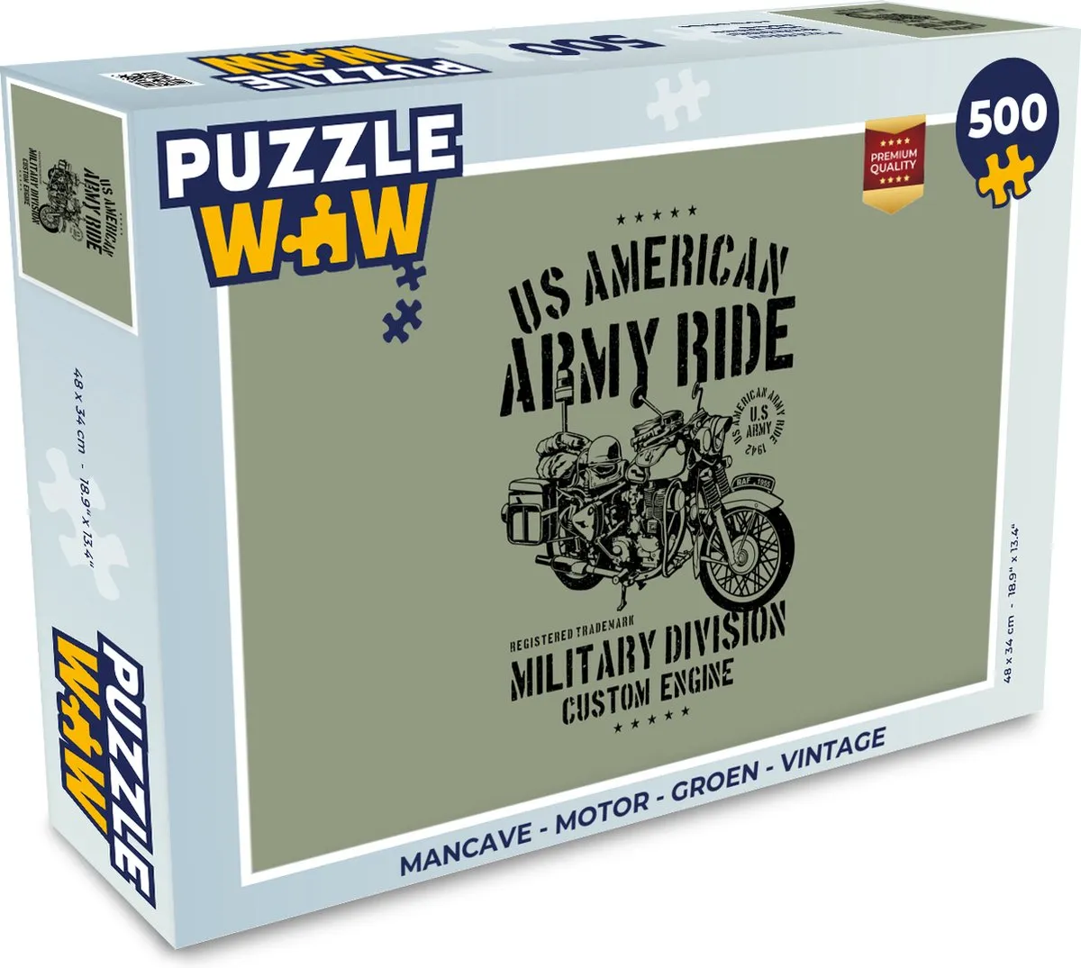 PuzzleWow Mancave Motor Legpuzzel 500 Stuks