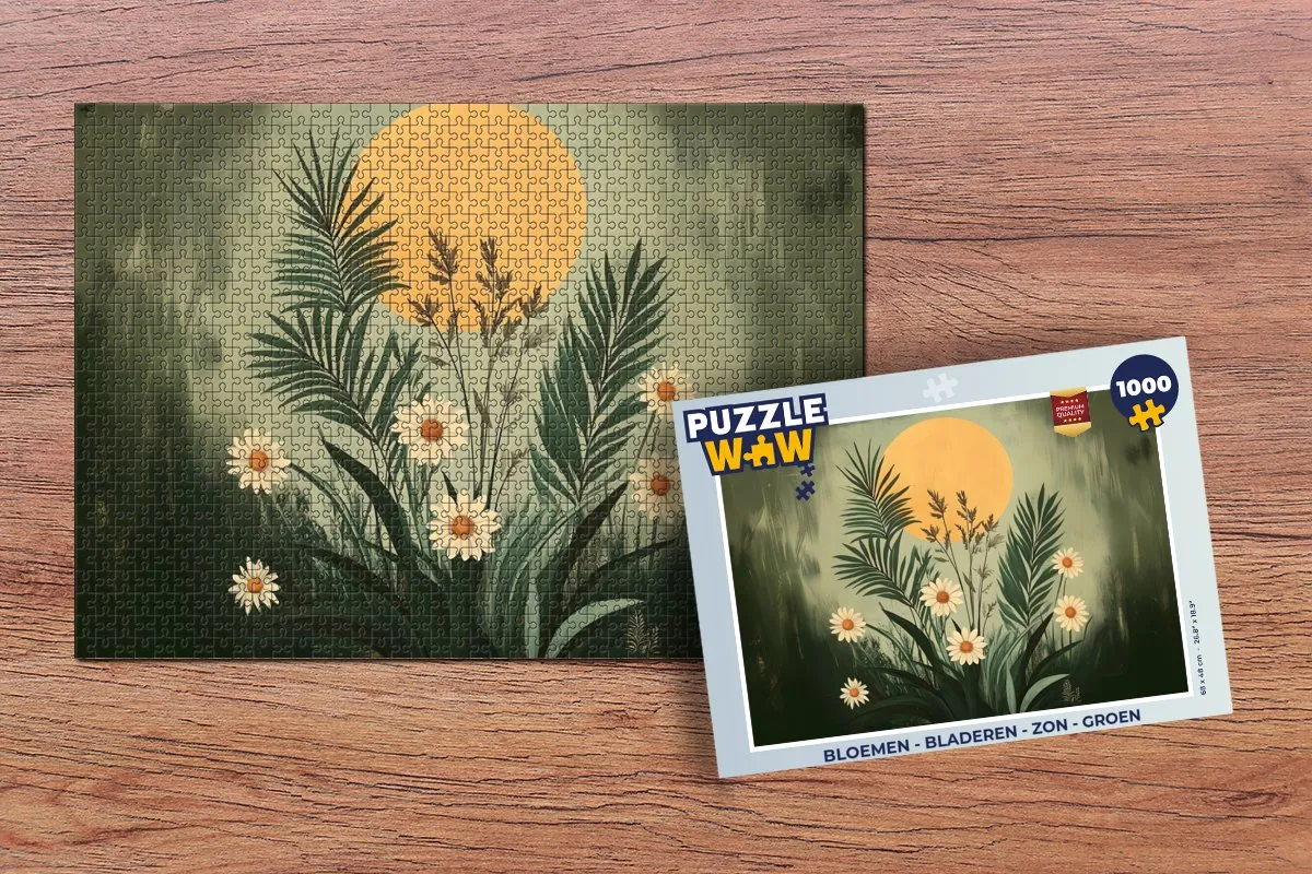 PuzzleWow Bloemen Legpuzzel 1000 Stuks - Groen